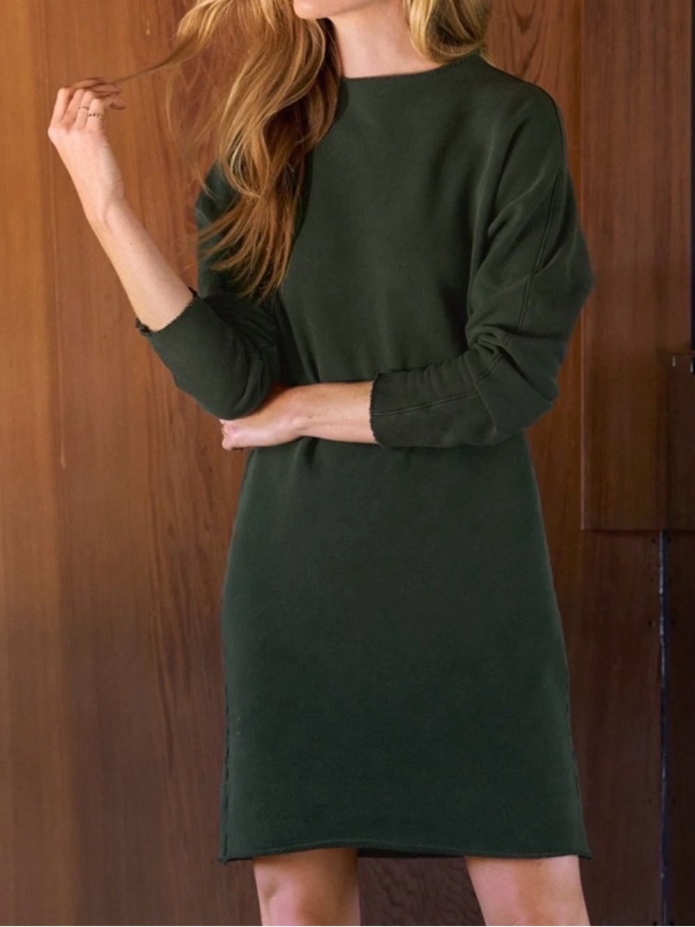 Frank & Eileen Izzie Party
Sweatshirt Dress Triple Fleece
Sz Medium in Green